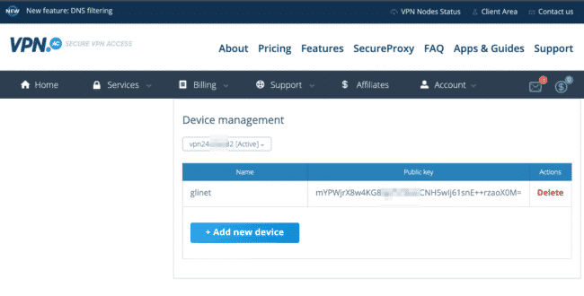 VPN.ac with the Wireguard protocol 