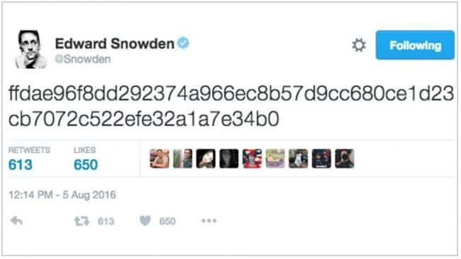 Snowden Tweet