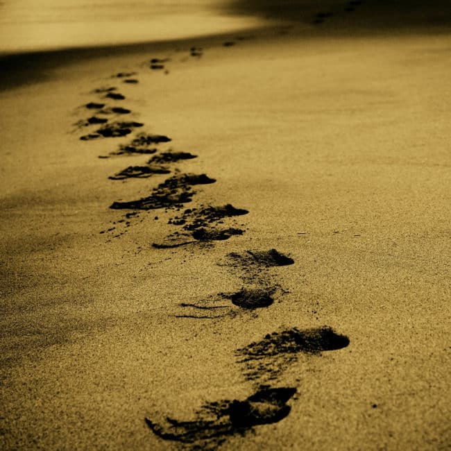 Das Internet vergisst nichts: Fußspuren im Sand