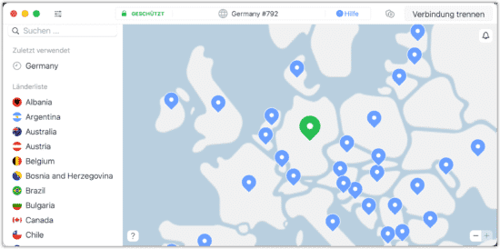 Nord VPN Anwendungen in Deutsch