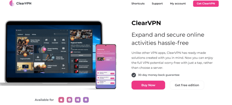 ClearVPN Startseite