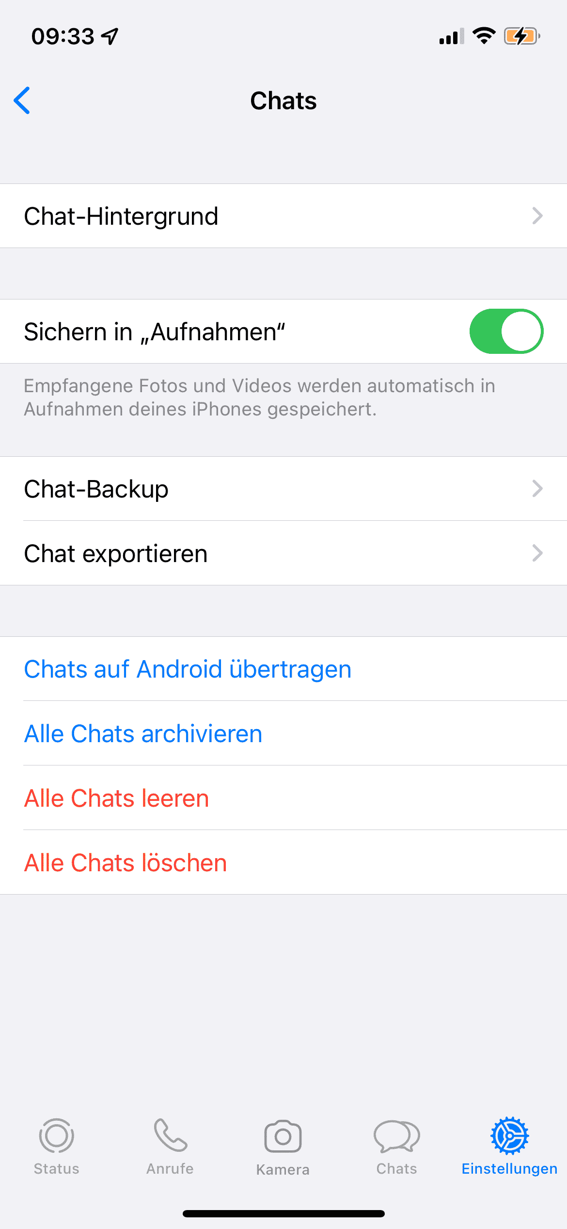WhatsApp Chats exportieren 2