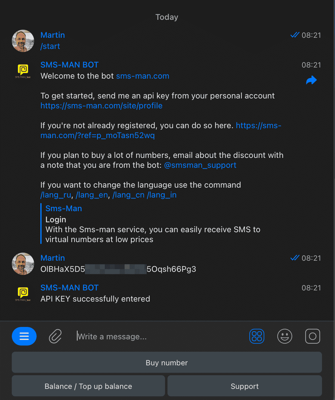 sms man telegram