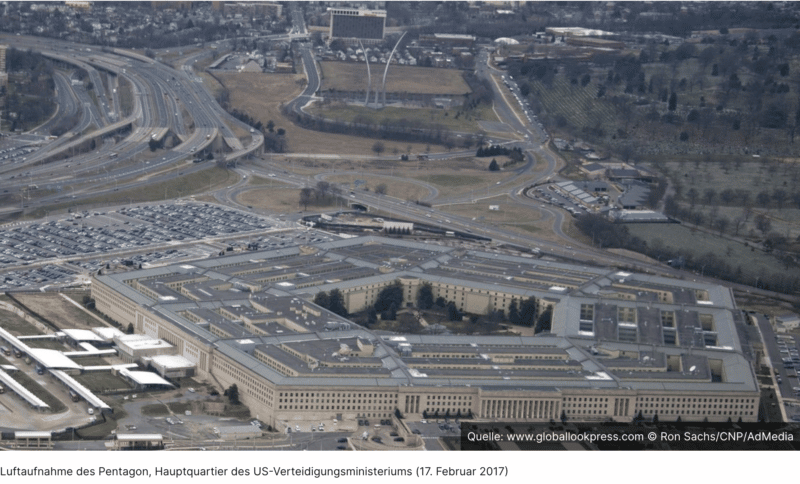 Luftaufnahme des Pentagon, Hauptquartier des US-Verteidigungsministeriums (17. Februar 2017)
