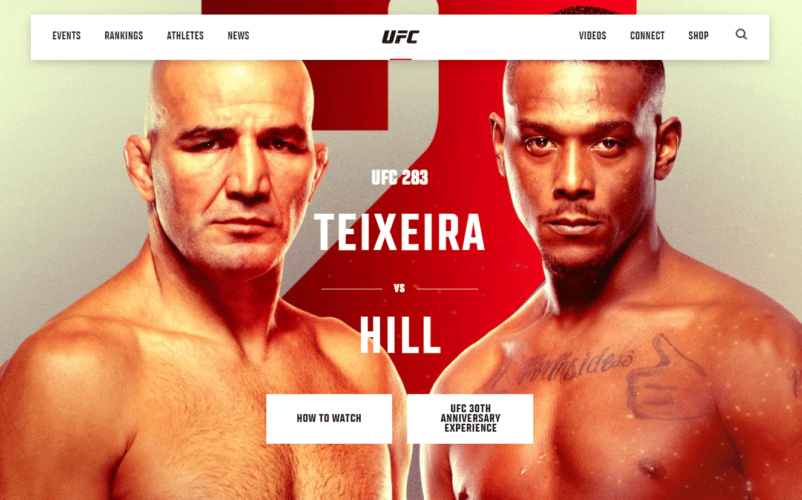 UFC 283 Teixeira vs Hill is scheduled for January 21