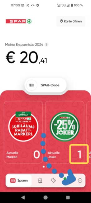 Österreich: Spar-Rabattmarken -25% unbegrenzter Anzahl in der SPAR-App 1